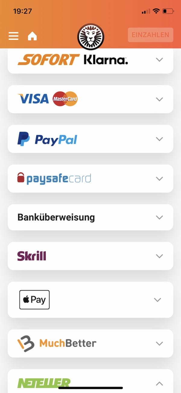 LeoVegas-payer avec paypal, applePay et muchbetter